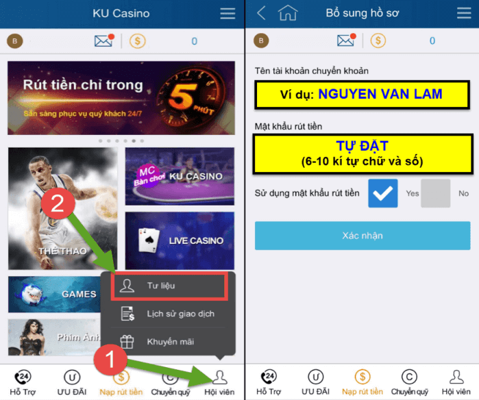 Thông tin tài khoản bổ sung