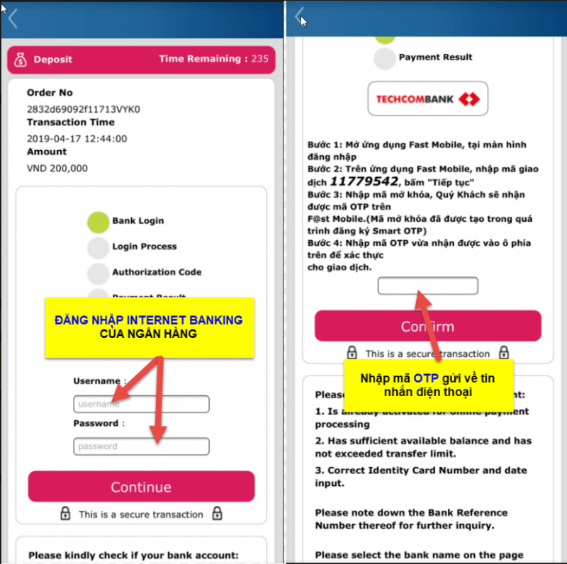 Cách nạp tiền vào tj77