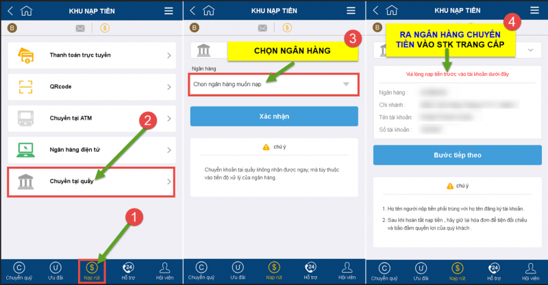 Cách gửi tiền vào nhà cái 188
