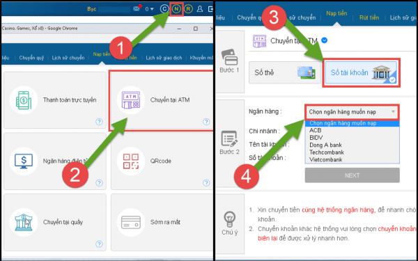 Cách nạp tiền vào tj77