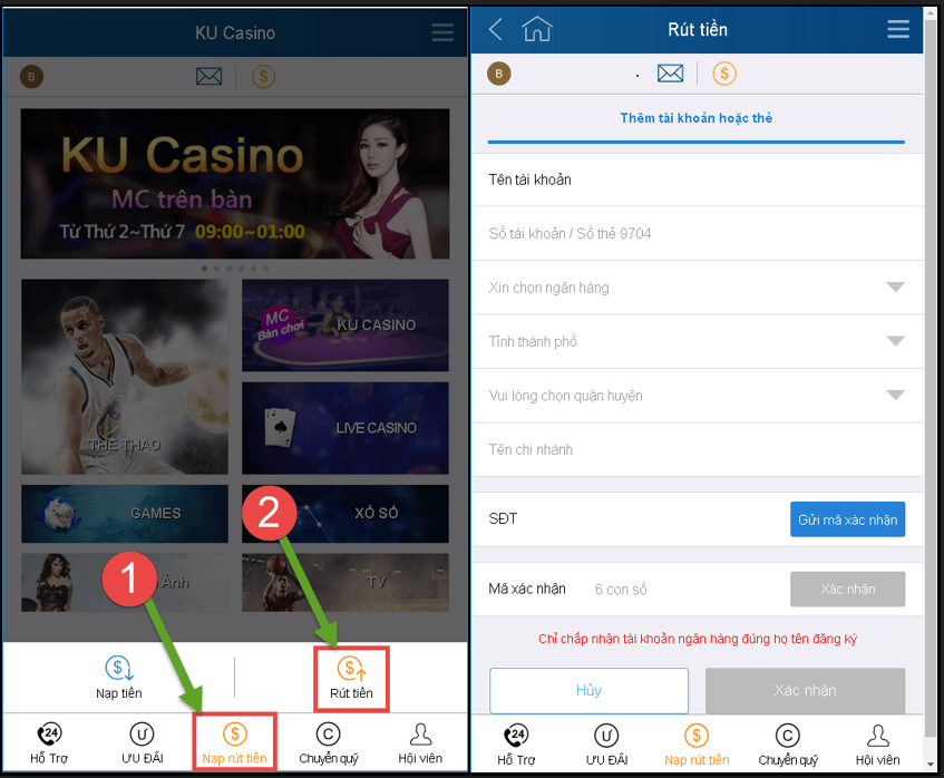  Rút tiền tj77 trên trang web đầy đủ nhất
