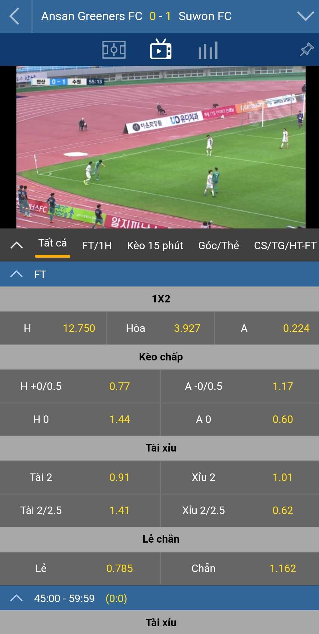 Truyền hình trực tiếp bóng đá trận đấu