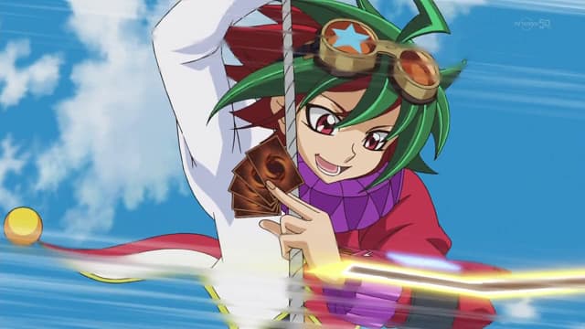 Vua chơi yugi oh arc-v với nhân vật chính là Yuya Sakaki