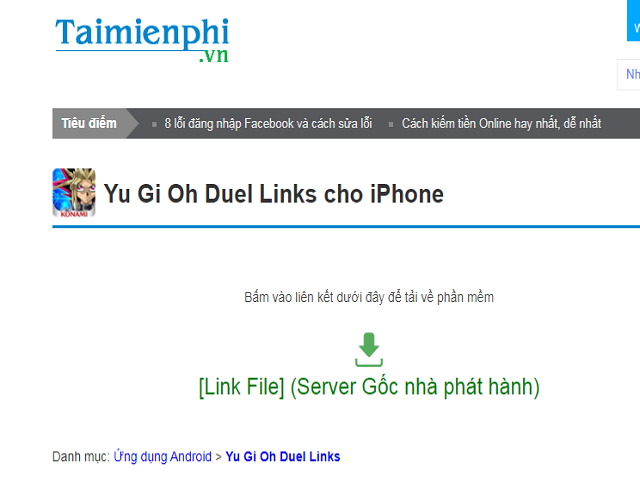 Một số tệp yugioh dành cho android