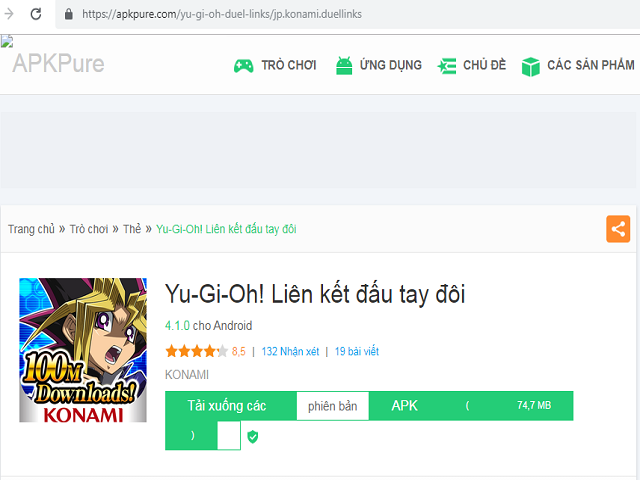 trò chơi bài yugioh 3d cho thiết bị Android