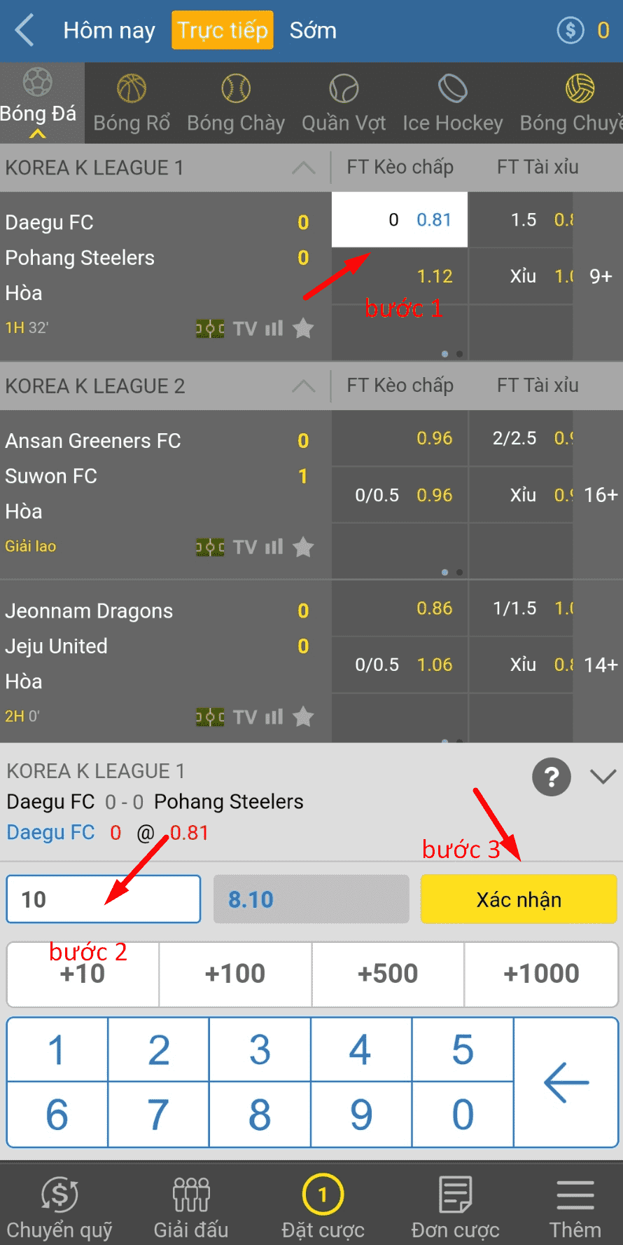 Cách đặt cược bóng đá