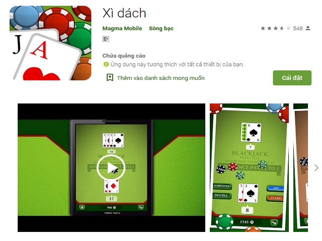 Bam cài đặt để tải game poker 