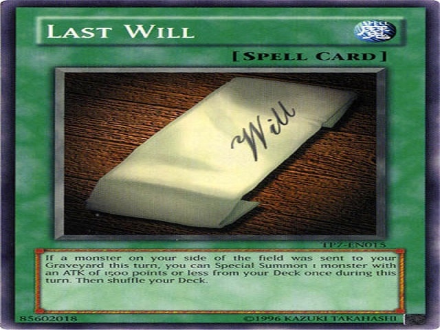 Last Will- một trong những thẻ bị cấm trong Yugioh