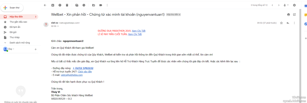 Tiền thưởng của người chơi lừa đảo Wellbet 43