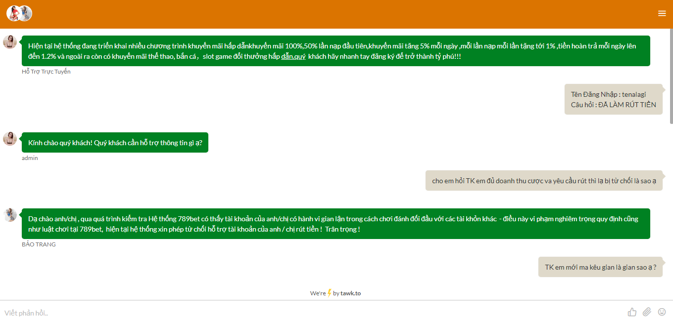 789 lừa đảo cá cược ăn cắp tiền cược của khách hàng 42