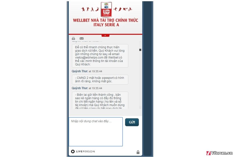 Phần thưởng 45 của người chơi lừa đảo Wellbet