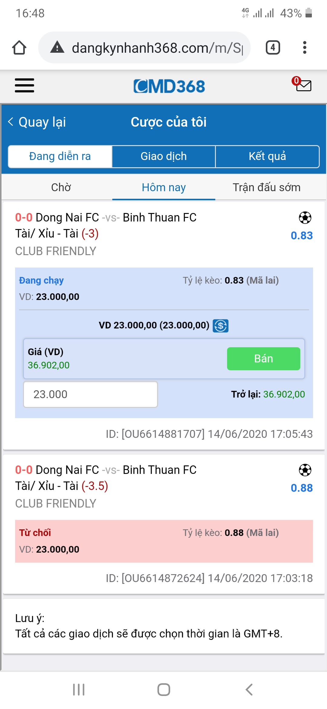 Thông tin cá cược CMD368 đóng dấu đại lý 