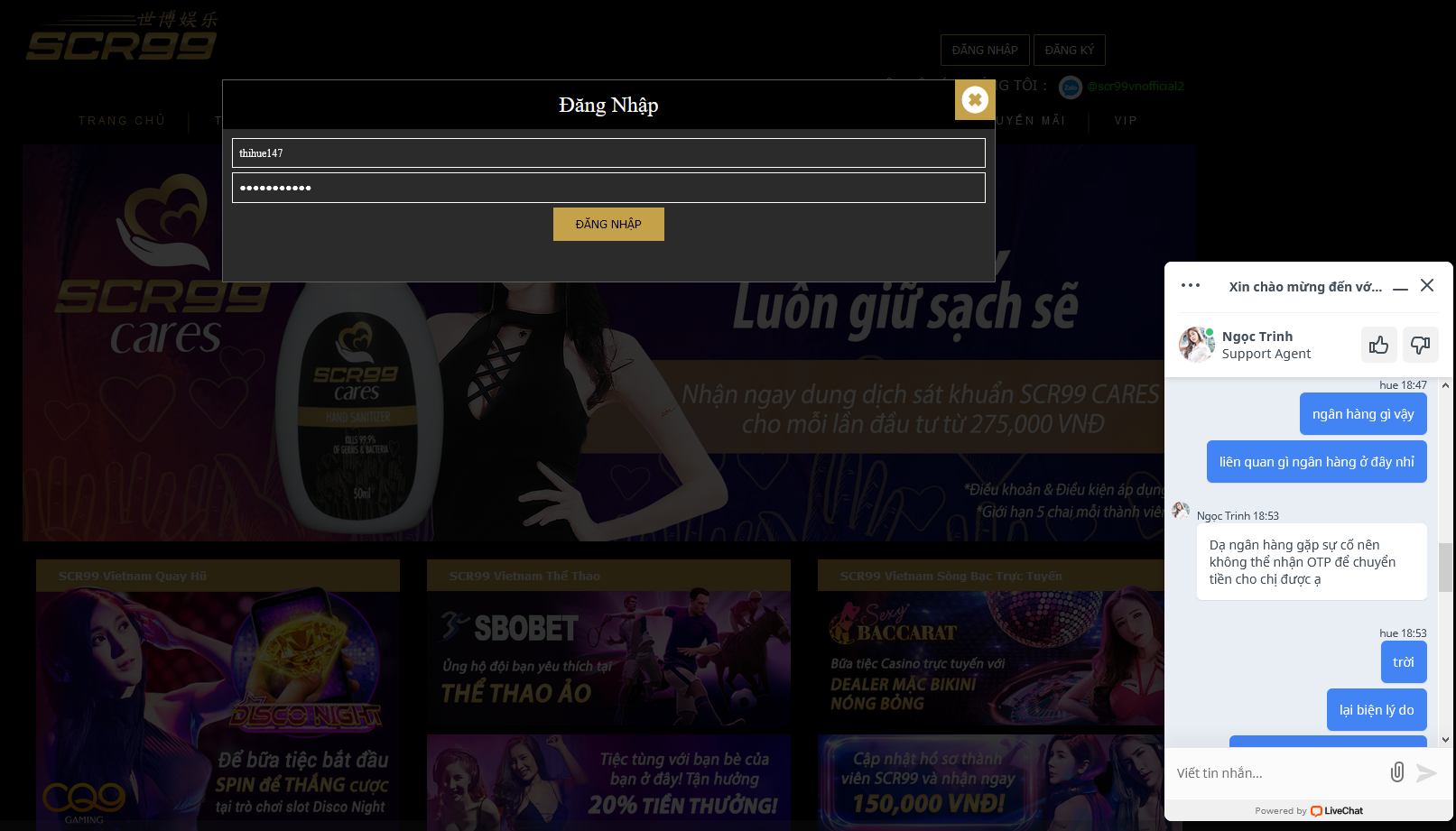 Scr99vn.com cờ bạc gian lận có thể khóa tài khoản người chơi