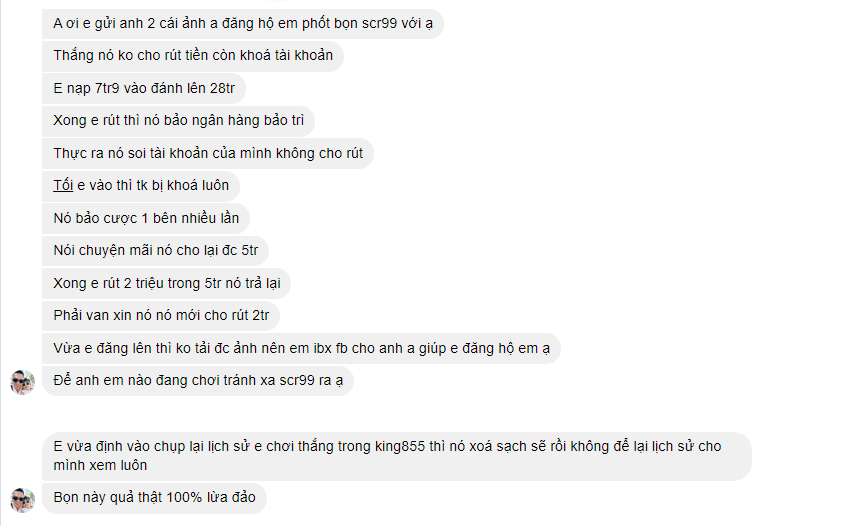 người chơi gian lận scr99