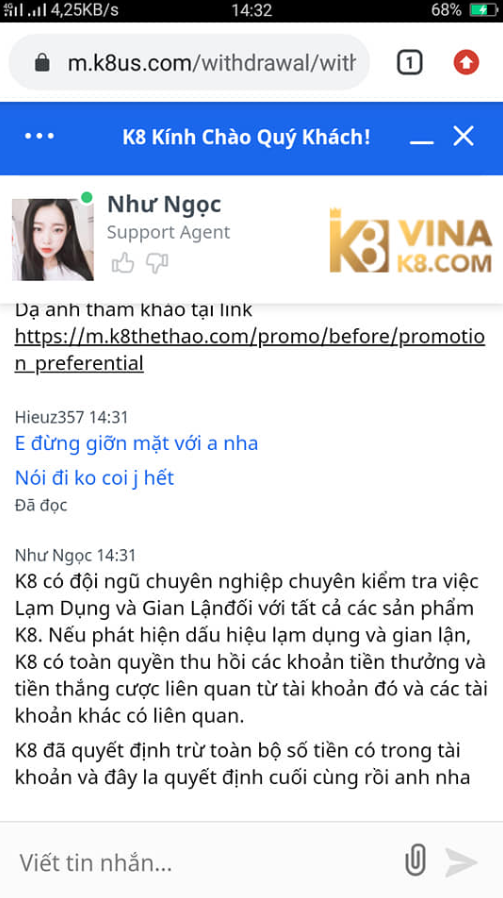 ĐOạn chat <span class='marker'>mang</span> nhà <span class='marker'>chiếc</span> K8