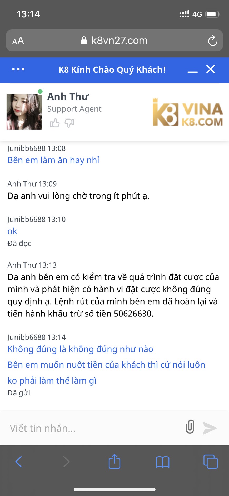 K8 <span class='marker'>lường đảo</span> xù tiền người chơi <span class='marker'>1</span> <span class='marker'>bí quyết</span> trắng trợn 15