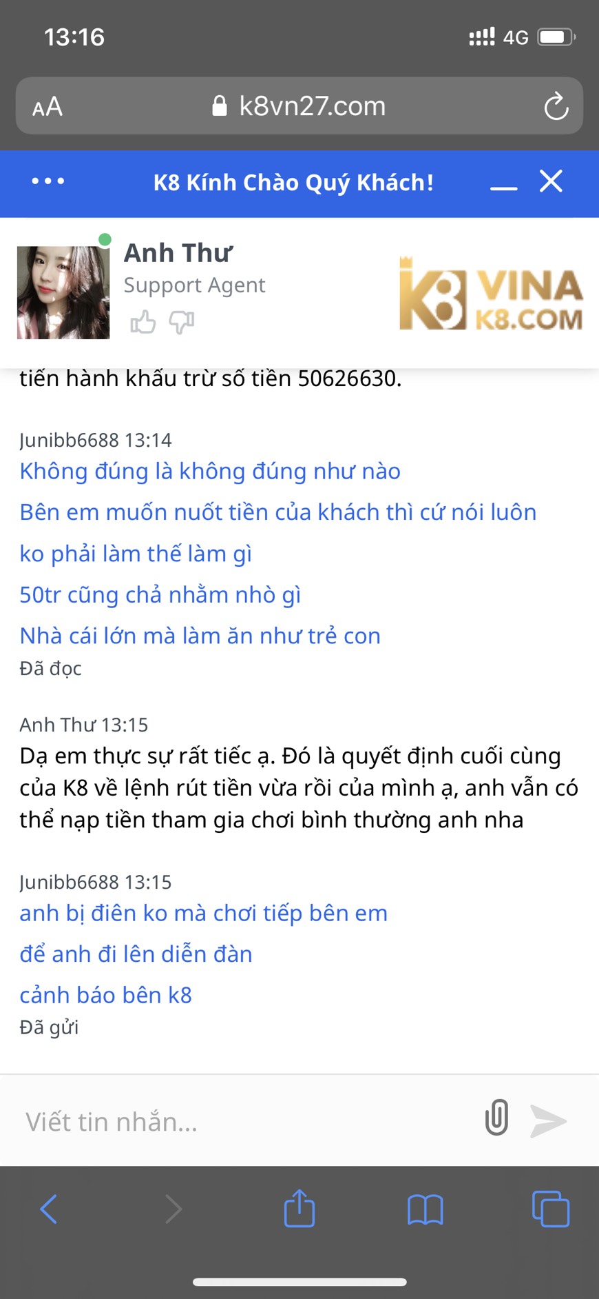 K8 <span class='marker'>lường đảo</span> xù tiền người chơi <span class='marker'>1</span> <span class='marker'>bí quyết</span> trắng trợn 17