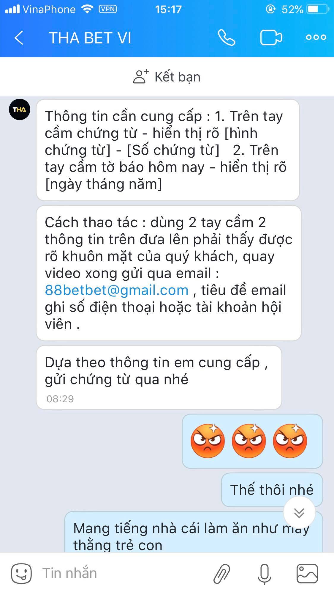 Hỗ trợ THA lừa đảo qua Zalo