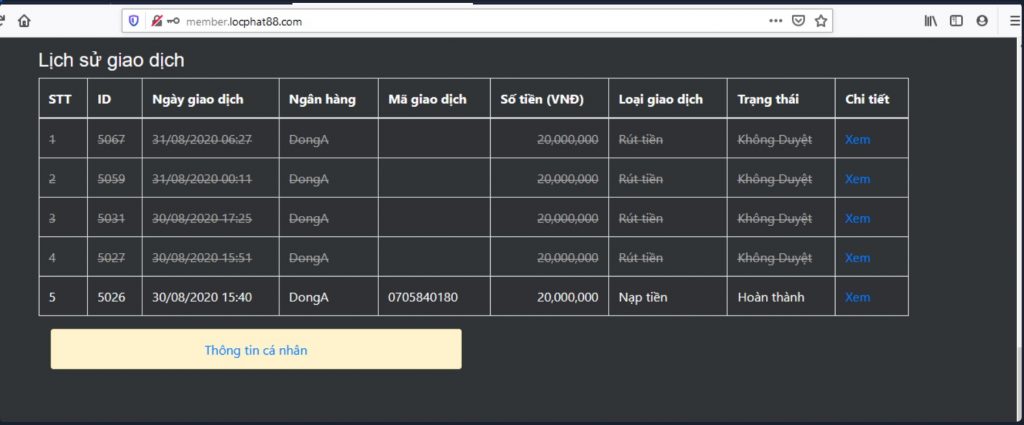 Lộ ảnh Lopphat88 lừa đảo 45ảnh