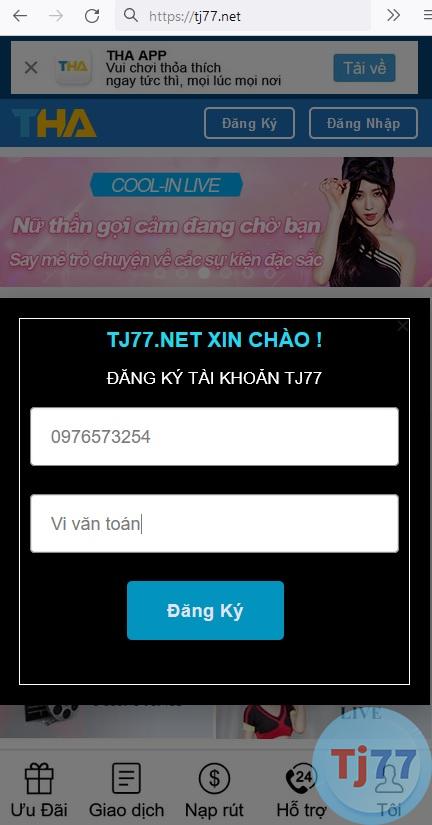 điền thông tin đăng ký