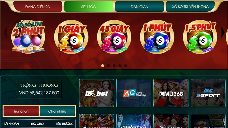 Không gian lô đề, xổ số đặc trưng của nhà cái Loto188