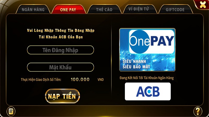 Gửi và rút tiền game đánh bài Go88