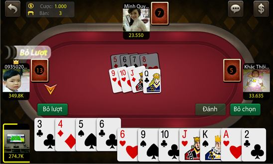 Hình ảnh game đánh bài Tiến lên trong Tải Game Đánh Bài Tiến Lên