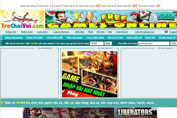 Trang web trochoivui.com
