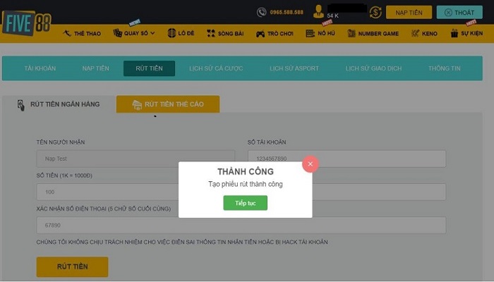 tiền mặt năm 88