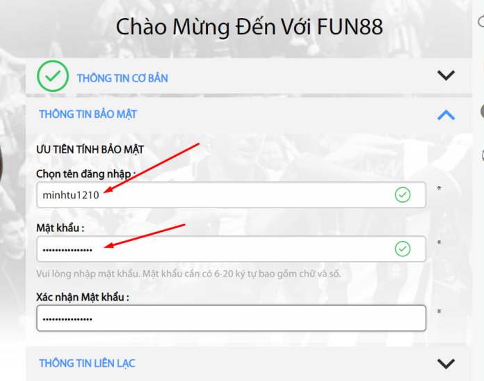 Đăng ký tài khoản Fun88