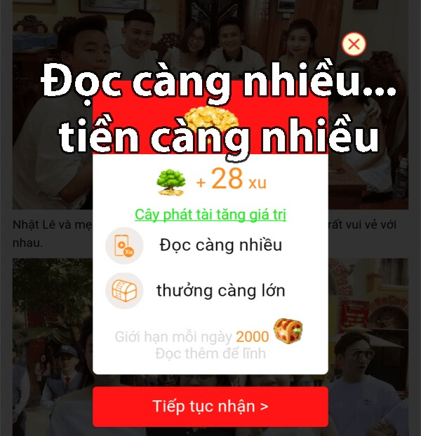 Ứng dụng đọc báo kiếm tiền