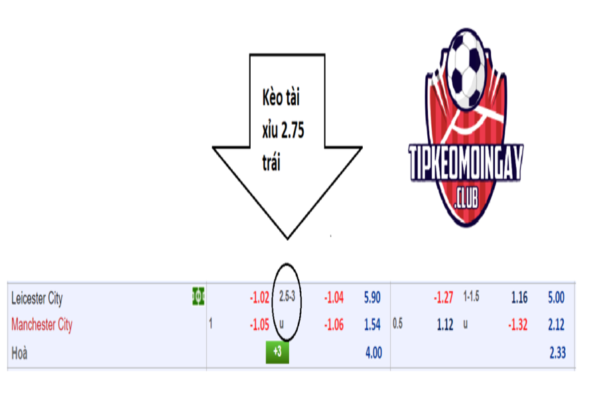 tài xỉu 2 3/4 hay 2.75